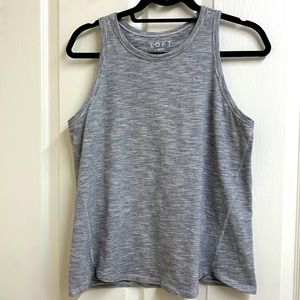 Loft sleeveless top grey and white size M
